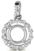 .24CT DIAMOND 14KT WHITE GOLD CHANNEL FLOWER 4 PRONG SEMI MOUNT FLOATING PENDANT