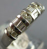 ESTATE .85CT DIAMOND 14K WHITE GOLD 3D CLASSIC ROUND & BAGUETTE ANNIVERSARY RING
