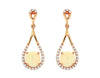 1.22CT DIAMOND & AAA OPAL 14KT ROSE GOLD 3D ROUND TEAR DROP FUN HANGING EARRINGS