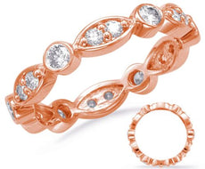 .80CT DIAMOND 14KT ROSE GOLD 3D ROUND & MARQUISE SHAPE ETERNITY ANNIVERSARY RING
