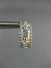 ESTATE .61CT DIAMOND 14KT WHITE GOLD ROUND ETOILE BEZEL 3 STONE HUGGIE EARRINGS