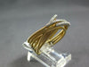 ESTATE LARGE .21CT DIAMOND 14KT 2 TONE GOLD MULTI ROW CRISS CROSS MESH LOVE RING