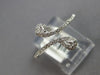 ESTATE .33CT DIAMOND 14K WHITE GOLD ROUND DOUBLE TEAR DROP CRISS CROSS LOVE RING