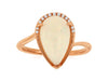 WIDE 2.29CT DIAMOND & AAA OPAL 14K ROSE GOLD PEAR SHAPE & ROUND CRISS CROSS RING