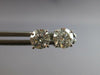 ESTATE 1.18CT DIAMOND 14KT WHITE GOLD 3D ROUND SOLITAIRE SCREWBACK STUD EARRINGS