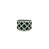 WIDE 2.18CT DIAMOND & AAA EMERALD 18KT WHITE GOLD 3D SQUARE CRISS CROSS FUN RING