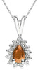 .75CT DIAMOND & AAA CITRINE 14KT WHITE GOLD PEAR SHAPE & ROUND FLOATING PENDANT