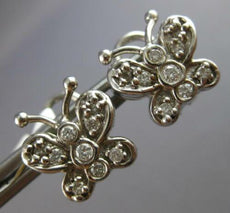 ESTATE .44CT DIAMOND 14KT WHITE GOLD 3D CLASSIC BUTTERFLY LOVE CLIP ON EARRINGS