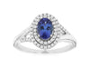 1.09CT DIAMOND & AAA TANZANITE 14KT WHITE GOLD OVAL & ROUND HALO ENGAGEMENT RING