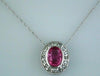 1.09CT DIAMOND & AAA PINK SAPPHIRE 14K WHITE GOLD HALO FILIGREE FLOATING PENDANT