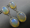 EXTRA LARGE 15.87CT DIAMOND & AAA AUSTRALIAN OPAL 14KT WHITE GOLD OVAL EARRINGS