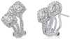 1.32CT DIAMOND 14KT WHITE GOLD DOUBLE FLOWER SQUARE FUN CLIP ON HANGING EARRINGS