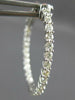 1.50CT DIAMOND 14KT WHITE GOLD CLASSIC 2MM INSIDE OUT OVAL HOOP HANGING EARRINGS