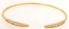 .50CT DIAMOND 14KT YELLOW GOLD 3D ROUND GRADUATING FLEXIBLE CUFF BANGLE BRACELET