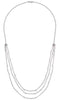 9.75CT DIAMOND 18KT WHITE GOLD 3D 3 ROW BAR BY THE YARD ETERNITY TENNIS NECKLACE