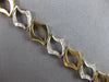 ESTATE LARGE 1.02CT DIAMOND 14KT 2 TONE GOLD 3D OPEN LEAF FUN TENNIS BRACELET
