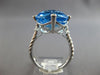 EXTRA LARGE 13.32CT DIAMOND & AAA BLUE TOPAZ 14K WHITE GOLD 3D ROUND ETOILE RING