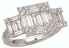 1.90CT DIAMOND 18K WHITE GOLD ROUND & BAGUETTE SQUARE INVISIBLE ANNIVERSARY RING