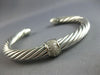 LARGE DIAMOND 18KT WHITE GOLD & 925 SILVER DAVID YURMAN BANGLE BRACELET #27738