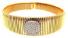 ESTATE .67CT DIAMOND 18K 2 TONE GOLD 3D CLASSIC ROUND SNAKE CUFF BANGLE BRACELET