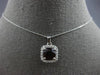 2.58CT DIAMOND & AAA GARNET 14K WHITE GOLD 3D ROUND HALO SQUARE FLOATING PENDANT