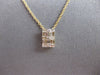 .23CT DIAMOND 14KT YELLOW GOLD 3D BAGUETTE CLUSTER RECTANGULAR FLOATING PENDANT