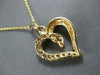 ESTATE .45CT DIAMOND 14K YELLOW GOLD 3D CLASSIC OPEN HEART LOVE FLOATING PENDANT