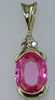 1.43CT DIAMOND & AAA PINK SAPPHIRE 14KT YELLOW GOLD SEMI BEZEL FLOATING PENDANT