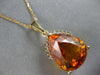 LARGE 15.37CT DIAMOND & AAA CITRINE 14KT YELLOW GOLD PEAR SHAPE & ROUND PENDANT