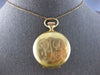 ANTIQUE .06CT DIAMOND 14KT YELLOW GOLD HAMPDEN ROUND POCKET WATCH/NECKLACE 28096