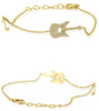 .15CT DIAMOND 14KT YELLOW GOLD 3D GUITAR & MUSICAL NOTE BY THE YARD FUN BRACELET