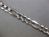 ESTATE LARGE & LONG 14KT WHITE GOLD 3D CLASSIC SOLID FIGARO MENS BRACELET