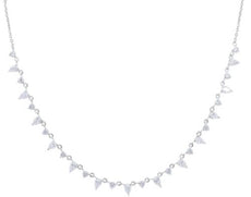1.07CT DIAMOND 18KT WHITE GOLD 3D ROUND & PEAR SHAPE BY THE YARD LOVE NECKLACE