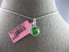 1.87CT DIAMOND & AAA EMERALD 18KT WHITE GOLD ROUND CLASSIC HALO FLOATING PENDANT