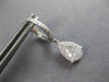 .58CT DIAMOND 14KT WHITE GOLD ROUND CLUSTER TEAR DROP LEVERBACK HANGING EARRINGS