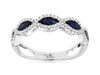 1.20CT DIAMOND & AAA SAPPHIRE 14KT WHITE GOLD MARQUISE 5 STONE ANNIVERSARY RING