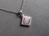 ESTATE .09CT DIAMOND 14KT WHITE GOLD CLASSIC SQUARE GEOMETRICAL FLOATING PENDANT