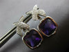 ESTATE LARGE 10.88CT DIAMOND & AAA AMETHYST 18K WHITE GOLD FUN HANGING EARRINGS