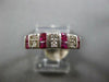 ESTATE .37CT DIAMOND & AAA RUBY 14K WHITE GOLD ROUND & PRINCESS ANNIVERSARY RING