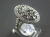 ESTATE LARGE .38CT DIAMOND 14KT WHITE GOLD FILIGREE MILGRAIN OVAL SWIRL FUN RING