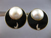 EXTRA LARGE .12CT DIAMOND & AAA PEARL & ONYX 14KT TWO TONE GOLD EARRINGS #27536