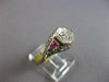 ANTIQUE ART DECO .16CT OLD MINE DIAMOND & AAA RUBY 18K WHITE GOLD 3D RING #27470