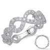 ESTATE .42CT DIAMOND 14KT WHITE GOLD 3D CLASSIC INFININTY LOVE KNOT FUN RING