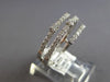 ESTATE .60CT DIAMOND 14KT WHITE GOLD 3D CLASSIC THREE ROW CRISS CROSS LOVE RING