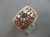 LARGE 3.66CT WHITE & PINK DIAMOND 18K WHITE & ROSE GOLD CLUSTER ANNIVERSARY RING