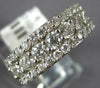 WIDE 1.98CT DIAMOND 18K WHITE GOLD 3D ROUND 3 ROW SEMI ETERNITY ANNIVERSARY RING