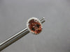 2.71CT DIAMOND & AAA PINK TOURMALINE 18KT WHITE GOLD OVAL & ROUND STUD EARRINGS