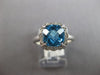2.54CT DIAMOND & AAA BLUE TOPAZ 14KT WHITE GOLD CUSHION & ROUND FRIENDSHIP RING
