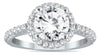 ESTATE LARGE 1.13CT DIAMOND 14KT WHITE GOLD CLASSIC ROUND HALO ENGAGEMENT RING