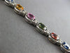 6.76CT DIAMOND & MULTI COLOR SAPPHIRE 14KT WHITE GOLD 3D CLASSIC TENNIS BRACELET